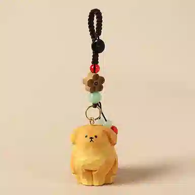 心水好物 纯手工木雕独特趣味可爱白毛 木 挂件 男女同款情侣款