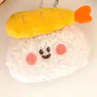 心水好物 创意卡通食物日料寿司炸物公仔少女百搭背包挂坠装饰小玩偶挂饰 毛绒 挂件 男女同款情侣款