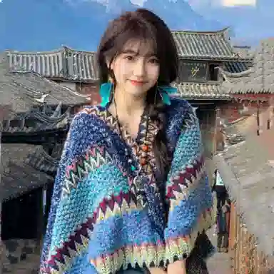 心水好物 外搭复古民族风针织时尚保暖氛围感旅游穿搭保暖 腈纶 披肩 女款