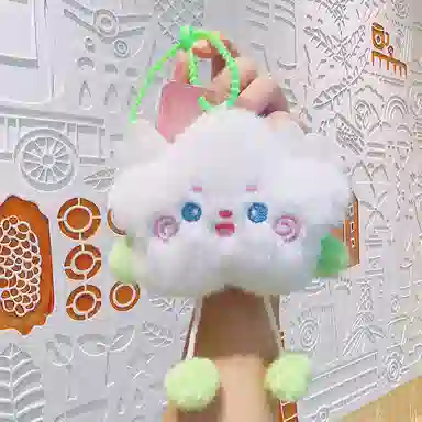 心水好物 可爱毛绒星星钥匙扣书包公仔包包玩偶挂饰 聚酯纤维 挂件 男女同款情侣款