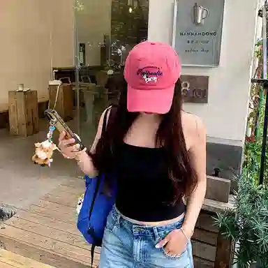 心水好物 卡通小狗刺绣字母百搭遮阳帽大头显脸小 棉 鸭舌帽 男女同款情侣款