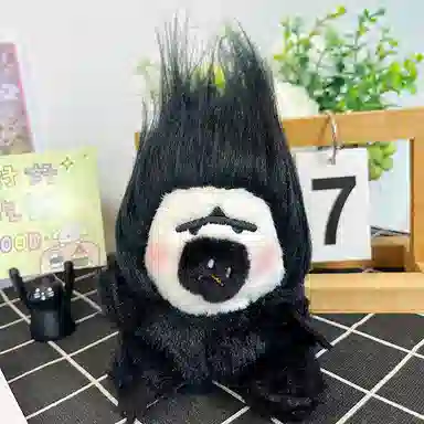 心水好物 潦草炸毛白面僧面猴杜杜毛绒丑萌公仔包包 聚酯纤维 挂件 男女同款情侣款