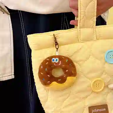 心水好物 趣味卡通甜品公仔可爱少女心甜甜圈搞怪百搭背包装饰 毛绒 挂件 男女同款情侣款