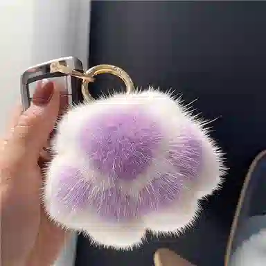 心水好物 创意可爱猫掌印舒适手感汽车高级感包包 毛绒 挂件 男女同款情侣款
