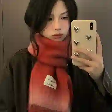 心水好物 韩系秋冬针织渐变色软糯亲肤保暖防寒 羊毛混纺 绒线围巾 男女同款情侣款