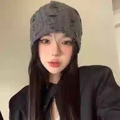 心水好物 日系破洞做旧薄款个性百搭包头帽街头潮牌大头围显脸小 聚酯纤维 堆堆帽 男女同款情侣款