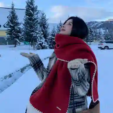 心水好物 羊毛混纺 韩系冬季氛围感锁边保暖防寒软糯亲肤 绒线围巾 男女同款情侣款