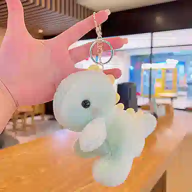 心水好物 精致可爱毛绒恐龙娃娃钥匙扣书包公仔#好运 聚酯纤维 挂件 男女同款情侣款