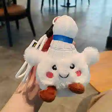 心水好物 可爱网红羽毛球运动搭子小毛绒玩具公仔卡通包包钥匙扣挂饰 聚酯纤维 挂件 男女同款情侣款