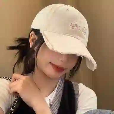 心水好物 做旧磨边字母大头围显脸小软顶宽檐 棉 鸭舌帽 男女同款情侣款