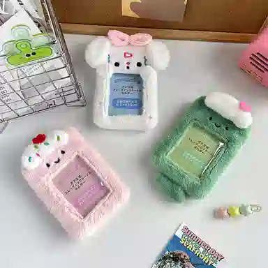 心水好物 韩版可爱甜品食物卡套透明饭卡公交卡收纳包爱豆卡片 毛绒 挂件 男女同款情侣款