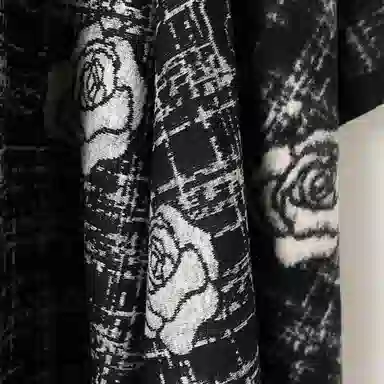 心水好物 优雅名媛风黑白双面外搭高级感保暖流苏 聚酯纤维 披肩 女款