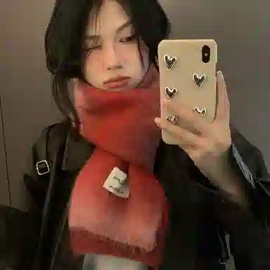 心水好物 韩系秋冬针织渐变色软糯亲肤保暖防寒 羊毛混纺 绒线围巾 男女同款情侣款