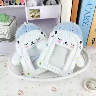 心水好物 鲨鱼猫卡套公交卡保护套爱豆小卡收纳套书包双肩包 毛绒 挂件 男女同款情侣款