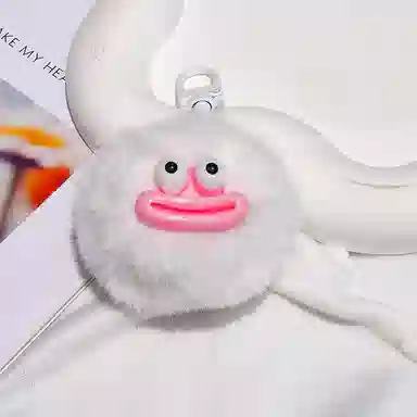 心水好物 可爱搞怪香肠嘴毛球钥匙扣丑萌趣味学生背包书包 毛绒 挂件 男女同款情侣款