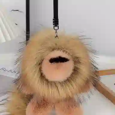 心水好物 可爱炸毛小狮子汽车钥匙扣网红托特包双肩包公仔挂饰 毛绒 挂件 男女同款情侣款