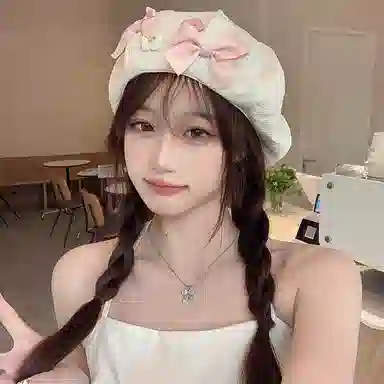 心水好物 日系蝴蝶结云朵感奶油八角帽透气显脸小少女可爱画家帽大头围百搭时尚#好运 聚酯纤维 贝雷帽 女款