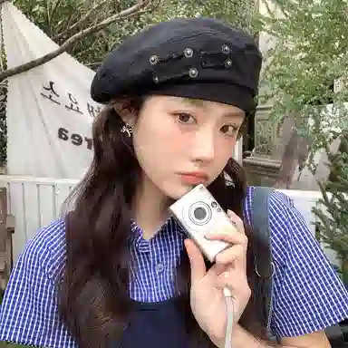 心水好物 日系水洗牛仔做旧文艺百搭大头围显脸时尚 棉 贝雷帽 女款