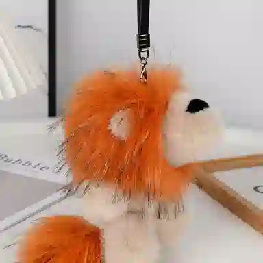 心水好物 可爱炸毛小狮子汽车钥匙扣网红托特包双肩包公仔挂饰 毛绒 挂件 男女同款情侣款