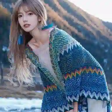 心水好物 外搭复古民族风针织时尚保暖氛围感旅游穿搭保暖 腈纶 披肩 女款