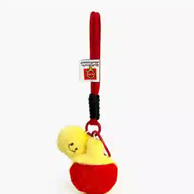 心水好物 创意毛绒乒乓球公仔钥匙扣包挂车挂书包背包 聚酯纤维 挂件 男女同款情侣款