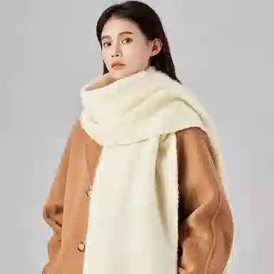 心水好物 舒适不扎脖蓬松保暖长款流苏 羊毛 绒线围巾 男女同款情侣款