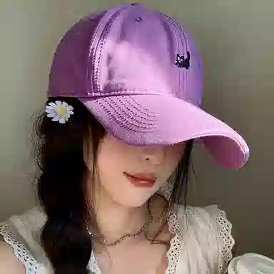 心水好物 春夏户外百搭可爱猫咪刺绣遮阳防晒弯檐 棉 鸭舌帽 男女同款情侣款