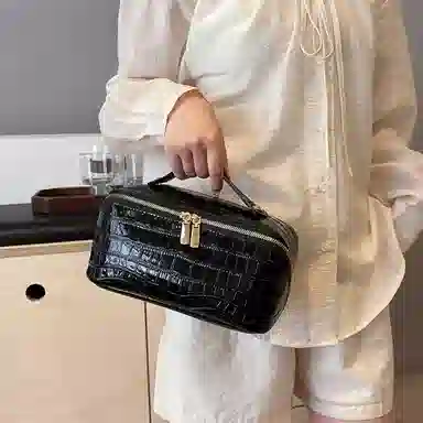 心水好物树皮纹化妆包高级感小众大容量便捷旅行化妆品收纳包洗漱包