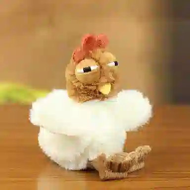 心水好物 下蛋公鸡中的战斗机创意毛绒公仔钥匙扣书包背包 聚酯纤维 挂件 男女同款情侣款