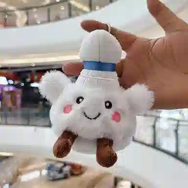 心水好物 可爱网红羽毛球运动搭子小毛绒玩具公仔卡通包包钥匙扣挂饰 聚酯纤维 挂件 男女同款情侣款