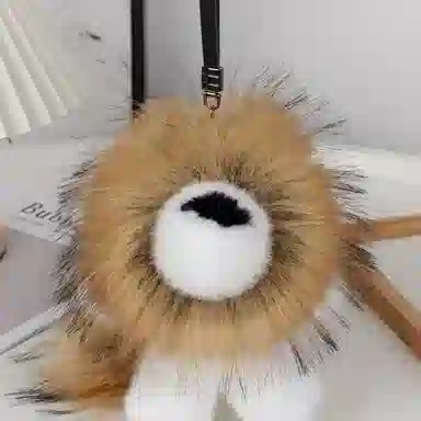 心水好物 可爱炸毛小狮子汽车钥匙扣网红托特包双肩包公仔挂饰 毛绒 挂件 男女同款情侣款