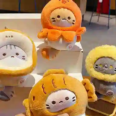 心水好物 可爱猫小食挂饰精致配饰包包 聚酯纤维 挂件 男女同款情侣款