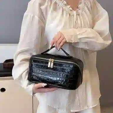 心水好物树皮纹化妆包高级感小众大容量便捷旅行化妆品收纳包洗漱包