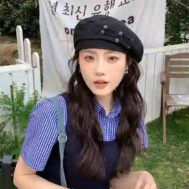 心水好物 日系水洗牛仔做旧文艺百搭大头围显脸时尚 棉 贝雷帽 女款