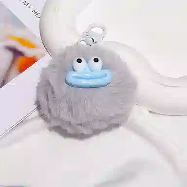 心水好物 可爱搞怪香肠嘴毛球钥匙扣丑萌趣味学生背包书包 毛绒 挂件 男女同款情侣款