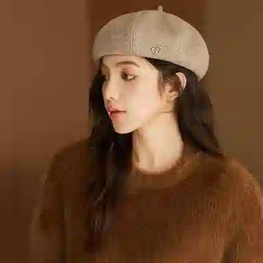 心水好物 英伦风小众设计感轻奢感街头美拍复古八角帽时尚百搭画家帽显脸小 聚酯纤维 贝雷帽 女款