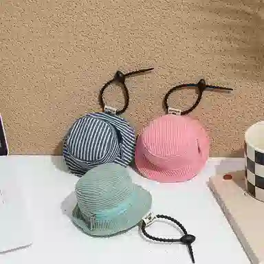 心水好物 个性迷你渔夫帽耳机包储物袋钥匙扣书包背包挂饰 灯芯绒  挂件 男女同款情侣款