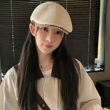 心水好物 日系复古格纹前进帽可调节艺术画家帽显脸小休闲百搭 棉 贝雷帽 男女同款情侣款