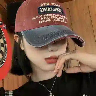 心水好物 欧美风水洗做旧撞色潮流高街出行户外休闲百搭 棉  鸭舌帽 男女同款情侣款