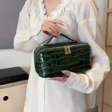心水好物树皮纹化妆包高级感小众大容量便捷旅行化妆品收纳包洗漱包