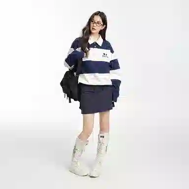 DANGEROUSPEOPLE Retro Striped Polo