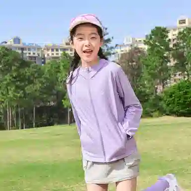 鸿星尔克儿童户外服 连帽纯色亲肤 青少年