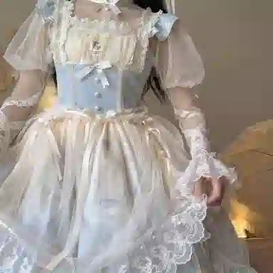 桴生 洛丽塔芭蕾兔渐变印花优雅华丽背带裙萝莉装 女款