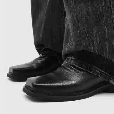 浪莎 秋季英伦风时尚百搭增高方头设计舒适潮流 法式褶皱后拉链复古简约高级感日常通勤 切尔西靴 男款