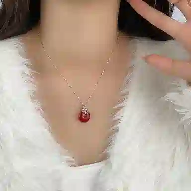 【福气满满】 七度银饰 新中式蛇年本命年平安扣平安聚财上班上学百搭生日表白好礼新年礼盒#好运 玛瑙 项链 女款