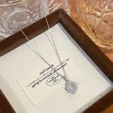 金大福 白月光 小众设计轻奢简约梦幻浪漫精致甜美氛围清冷感荔枝冻高级感百搭温柔气质锁骨链#好运 玉髓 项链 女款