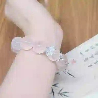金大福 桃花朵朵 时尚甜美气质浪漫少女粉串珠轻奢精致高级感小众百搭早日脱单招人缘运能量磁场#好运天然 粉水晶 手串 女款