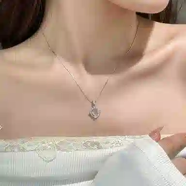金大福 白月光 小众设计轻奢简约梦幻浪漫精致甜美氛围清冷感荔枝冻高级感百搭温柔气质锁骨链#好运 玉髓 项链 女款