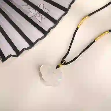 金大福 祥云如意平安锁吊坠 国潮新中式复古长命锁玉佩轻奢平安顺遂小众高级感设计锁骨链#好运 玉髓 项链 男女同款情侣款