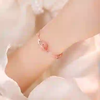 金大福 蝶恋平安扣 新中式小众高级感少女人同心圆蝴蝶设计简约轻奢气质甜美精致平安顺遂招财转运 #好运 玛瑙 手链 女款